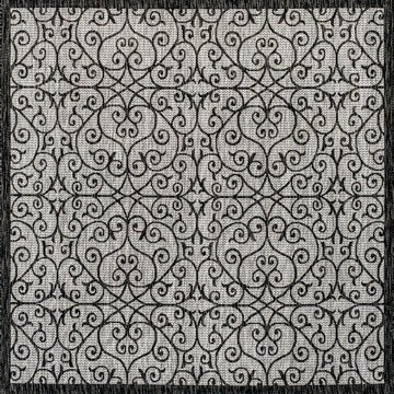 Madrid Vintage Filigree Textured Weave Indoor/outdoor Square Rug